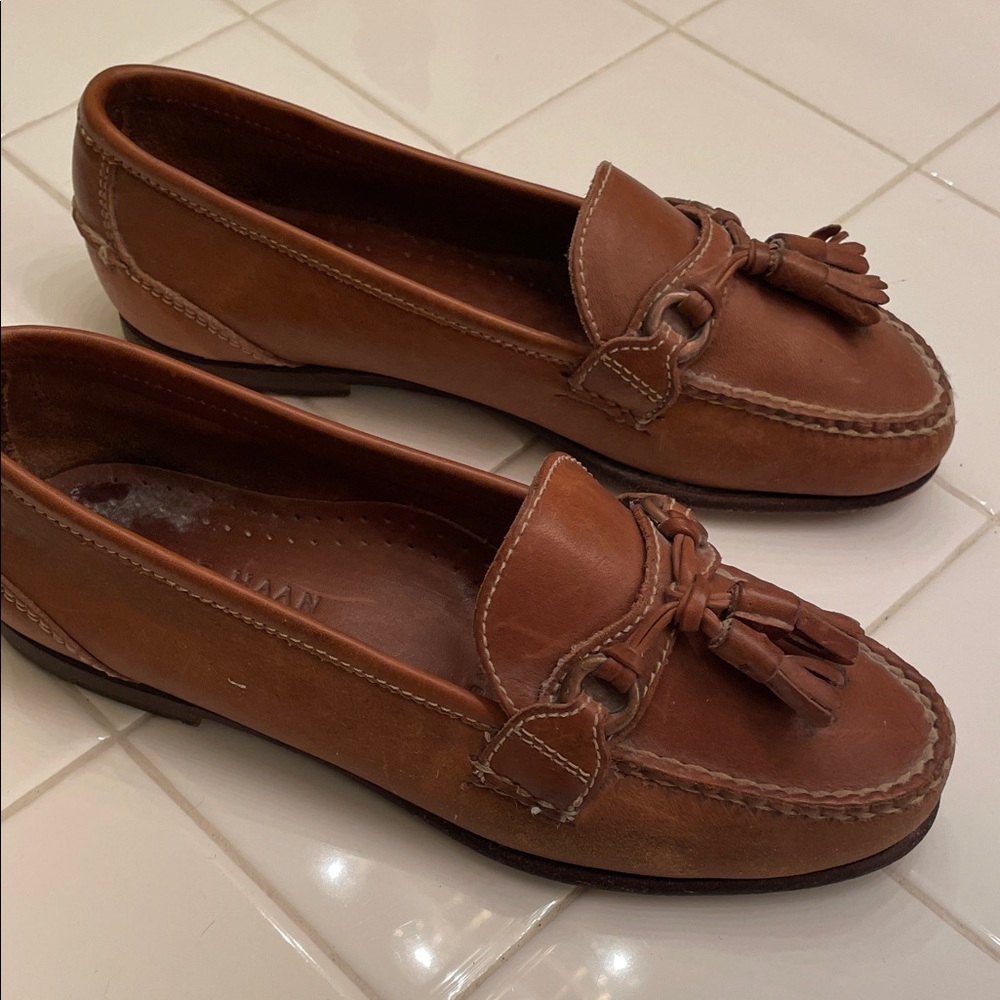 Cole Haan Brown Leather Tassel Loafers